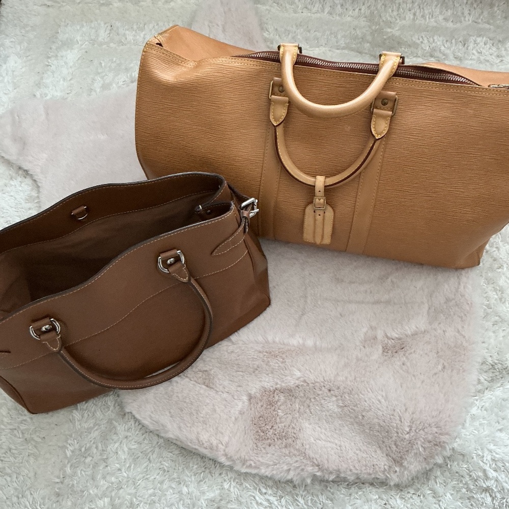 LOUIS VUITTON 2 PIECE DUFFLE AND BAG SET BOTH WITH COAs